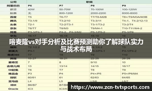 喀麦隆vs对手分析及比赛预测助你了解球队实力与战术布局